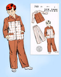1940s New York Sewing Pattern 760 Cute Uncut Toddler Boys Colorblock Suit Size 6