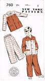 1940s New York Sewing Pattern 760 Cute Uncut Toddler Boys Colorblock Suit Size 6