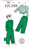 1940s New York Sewing Pattern 762 Cute Uåncut Toddler Boys 2 Piece Suit Size 2