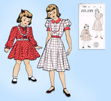 1950s Vintage New York Sewing Pattern 763 Uncut Little Girls Sunday Dress Sz 10