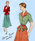 New York 765: 1950s Uncut Designer Peplum Dress Sz 36 B Vintage Sewing Pattern