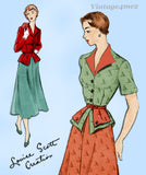 New York 765: 1950s Uncut Designer Peplum Dress Sz 36 B Vintage Sewing Pattern