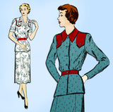 New York 772: 1950s Uncut Misses Peplum Suit Size 36 Bust Vintage Sewing Pattern