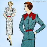 New York 772: 1950s Uncut Misses Peplum Suit Vintage Sewing Pattern