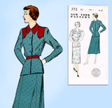 New York 772: 1950s Uncut Misses Peplum Suit Vintage Sewing Pattern