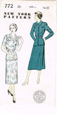 New York 772: 1950s Uncut Misses Peplum Suit Vintage Sewing Pattern