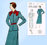 New York 772: 1950s Uncut Misses Peplum Suit Vintage Sewing Pattern