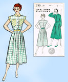 New York 780: 1940s Uncut Misses Shirtwaist Dress Sz 29 B Vintage Sewing Pattern