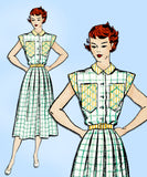 New York 780: 1940s Uncut Misses Shirtwaist Dress Sz 29 B Vintage Sewing Pattern