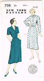 New York 798: 1950s Uncut Misses Shirtwaist Dress Sz 32 B Vintage Sewing Pattern