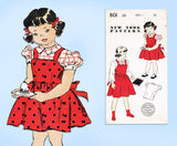 1950s Vintage New York Sewing Pattern 801 Uncut Little Girls Jumper Size 10