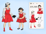 1950s Vintage New York Sewing Pattern 801 Uncut Little Girls Jumper Size 10