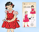 1950s Vintage New York Sewing Pattern 801 Uncut Toddler Girls Jumper Size 6