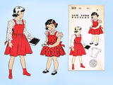 1950s Vintage New York Sewing Pattern 801 Uncut Little Girls Jumper Size 8