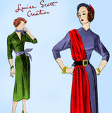 New York 803: 1950s Uncut Louise Scott Dress Size 34 Bust Vintage Sewing Pattern