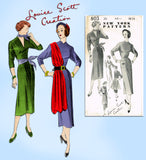 New York 803: 1950s Uncut Louise Scott Dress Size 34 Bust Vintage Sewing Pattern