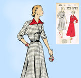 New York 804: 1950s Uncut Misses Street Dress Size 30 B Vintage Sewing Pattern
