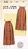 New York 842: 1950s Uncut Misses Skirt Set Vintage Sewing Pattern