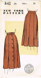 New York 842: 1950s Uncut Misses Skirt Set Vintage Sewing Pattern