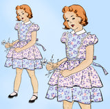 1940s Vintage New York Sewing Pattern 844 Uncut Toddler Girls Dress Size 6
