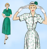 New York 882: 1950s Uncut Misses Shirtwaist Dress Sz 34 B Vintage Sewing Pattern
