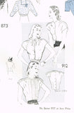 1940s Vintage New York Sewing Pattern 912 Uncut Misses Easy WWII Blouse Sz 36 B