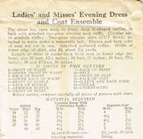 New York 1211: 1930s Plus Size Evening Gown & Coat Sz 40B Vintage Sewing Pattern