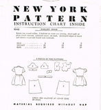 New York 1242: 1950s Toddler Girls Scalloped Dress Sz 2 Vintage Sewing Pattern