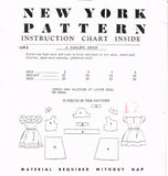 New York 1282: 1940s Toddler Girls Sunday Dress Size 4 Vintage Sewing Pattern