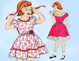 New York 1282: 1940s Toddler Girls Sunday Dress Size 4 Vintage Sewing Pattern - Vintage4me2