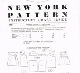 New York 1283: 1950s Uncut Baby Girls Dress & Pinafore Sz2 Vintage Sewing Pattern