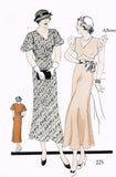 1930s Vintage WT Grant Sewing Pattern 225 Misses Afternoon Dress Size 36 Bust