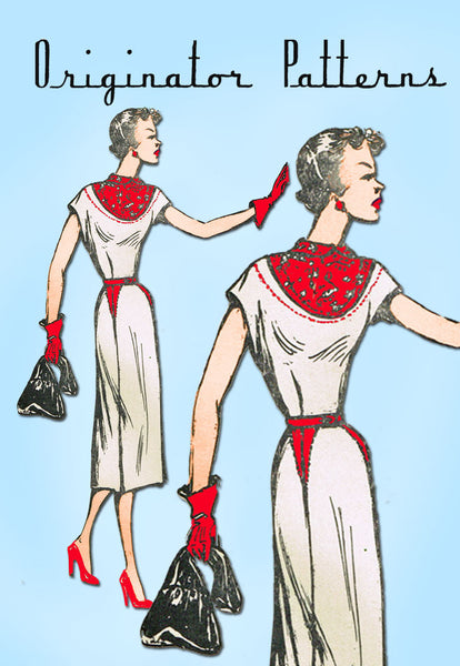 1950s Very Rare Originator Designer Pattern 1223 Misses' Dress Sz 30 B – Vintage4me2
