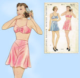 Pictorial Review 8462: 1930s Misses Bra & Panties Sz 36 B Vintage Sewing Pattern