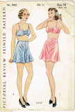 Pictorial Review 8462: 1930s Misses Bra & Panties Sz 36 B Vintage Sewing Pattern