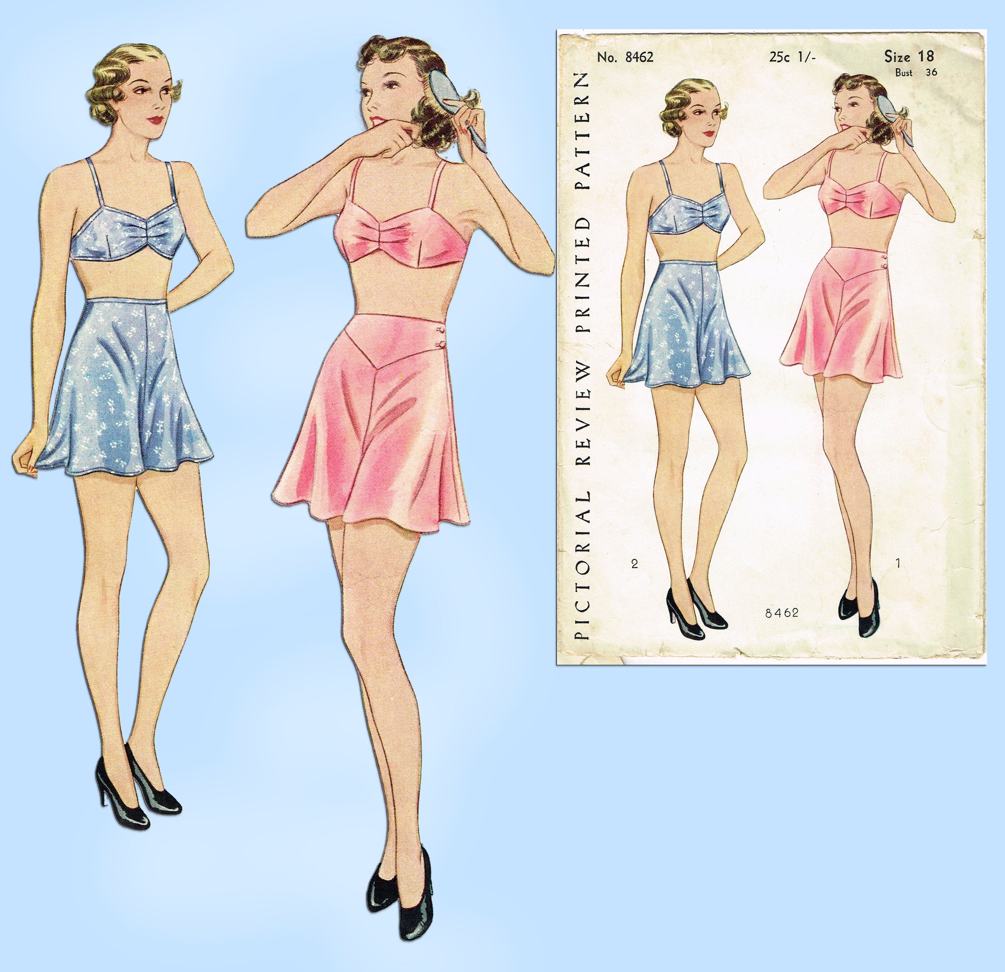 Vintage Style Bra Sewing Pattern #2050 Sizes 32 34 36 ABC Cups- PAPER  VERSION