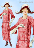Pictorial Review 1893: 1920s Misses Flapper Dress Sz 37 B Vintage Sewing Pattern