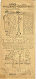Pictorial Review 1893: 1920s Misses Flapper Dress Sz 37 B Vintage Sewing Pattern