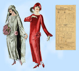 Pictorial Review 1940: 1920s Womens Flapper Wedding Dress Sz 42B Vintage Sewing Pattern