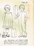 Pictorial Review 5301: 1910s Toddler Boys Night Drawers Sz 1 Vintage Sewing Pattern