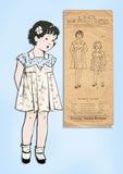 1930s Vintage Pictorial Review Sewing Pattern 6039 Uncut Girls Art Deco Dress Sz 8 - Vintage4me2