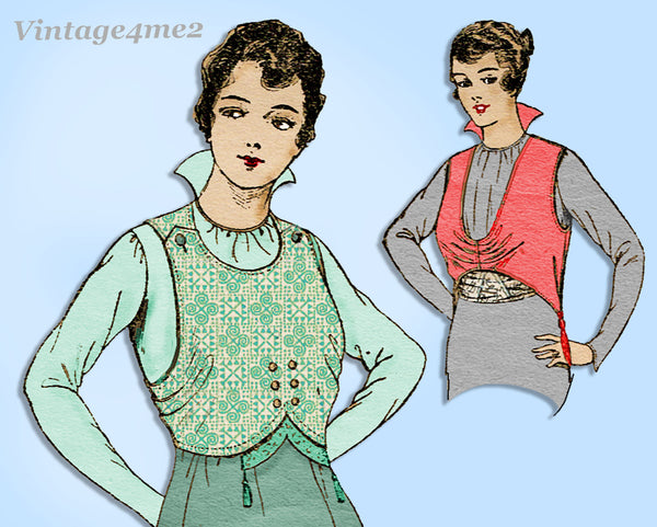 Pictorial Review 6650: 1910s Misses Edwardian Jumper 36 B Vintage Sewing Pattern