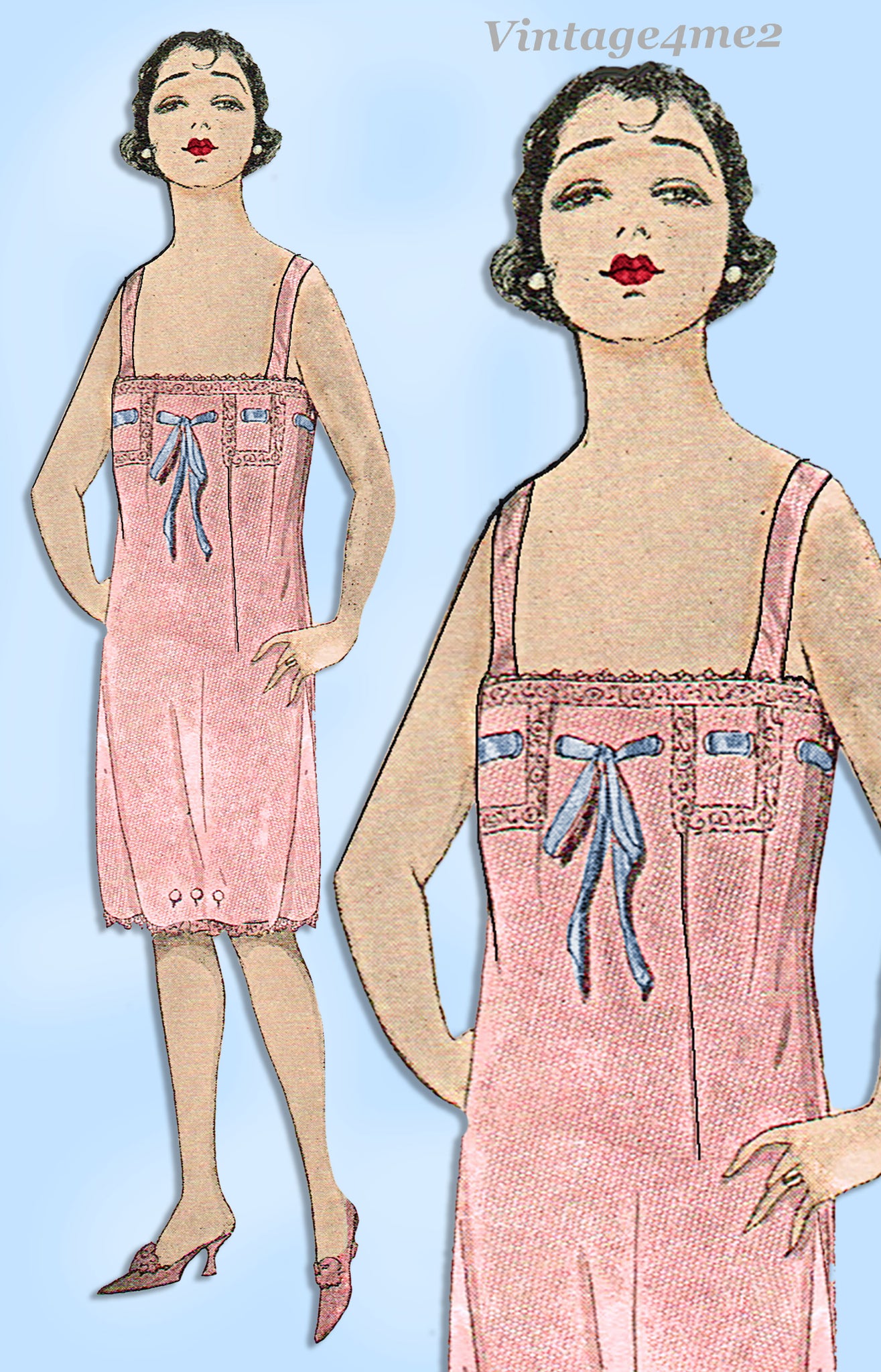 PRINTED PATTERN- Circa 1917 Combination Underwear & Chemise