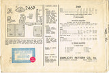 Simplicity 2469: 1940s Uncut Girls Dress and Apron Sz 6 Vintage Sewing Pattern