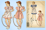 Simplicity 2469: 1940s Uncut Girls Dress and Apron Sz 6 Vintage Sewing Pattern