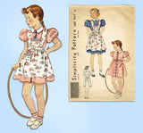 Simplicity 2469: 1940s Uncut Girls Dress and Apron Sz 6 Vintage Sewing Pattern