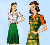 Simplicity 4161: 1940s Misses WWII Jerkin Skirt & Blouse 30B Vintage Sewing Pattern