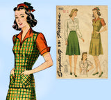 Simplicity 4161: 1940s Misses WWII Jerkin Skirt & Blouse 30B Vintage Sewing Pattern