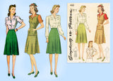 Simplicity 4161: 1940s Misses WWII Jerkin Skirt & Blouse 32B Vintage Sewing Pattern