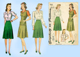 Simplicity 4161: 1940s Misses WWII Jerkin Skirt & Blouse 34B Vintage Sewing Pattern